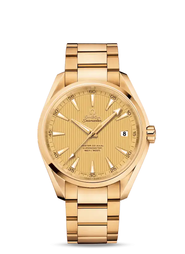Hailee-steinfeld-watch-collection-omega-aqua-terra-gold-watch