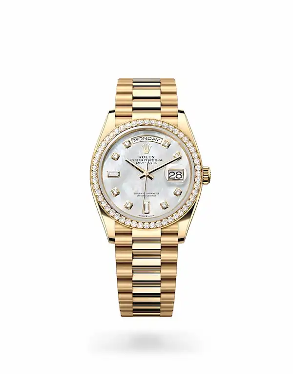 Kehlani-watch-collection-rolex-day-date-gold-diamond-bezel