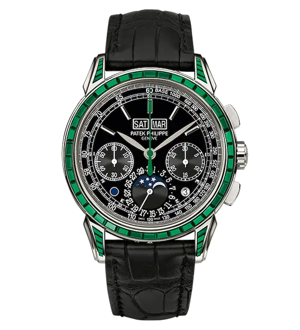 Ranbir-kapoor-watch-collection-Patek-Philippe Grand-Complication-Perpetual-Calendar-Chronograph-Emerald-Diamond-5971-13P-010