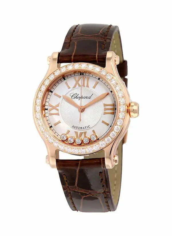 Sadie-sink-watch-collection-chopard-happy-sport-mini-rose-gold
