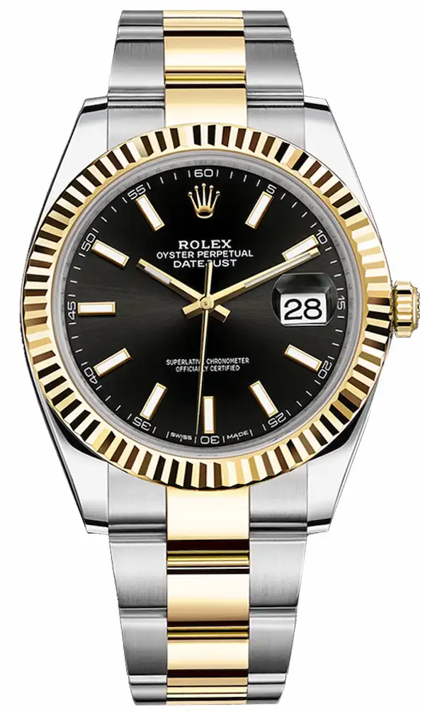 Zac-efron-watch-collection-rolex-datejust-teo-tone-black-dial