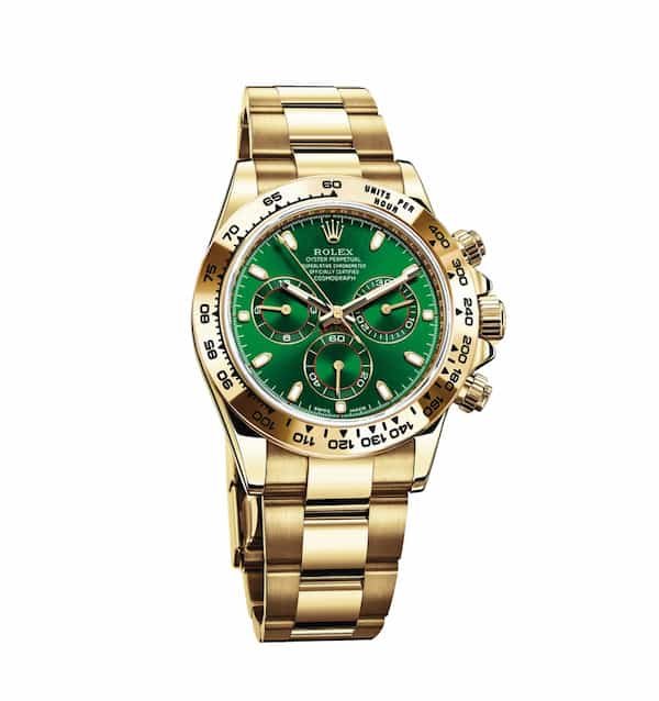 Central-cee-watch-collection-rolex-cosmograph-green-dial-116508