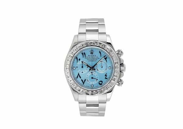 Cristiano-ronaldo-spotted-wearing-platinum-rolex-daytona-ice-blue-dial-arabic-baguette-diamond-watch