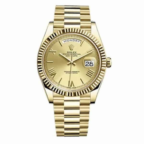 David-Harbour-Watch-Collection-Rolex-day-date-40-Champagne-Gold-Dial