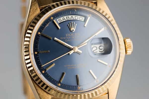 Hector-bellerin-watch-collection-rolex-day-date-1803-blue-dial-watch