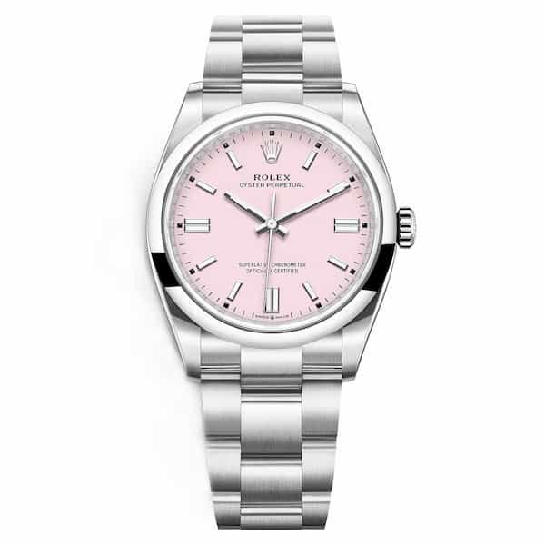 Maddie-ziegler-watch-collection-rolex-oystersteel-perpetual-candy-pink-dial