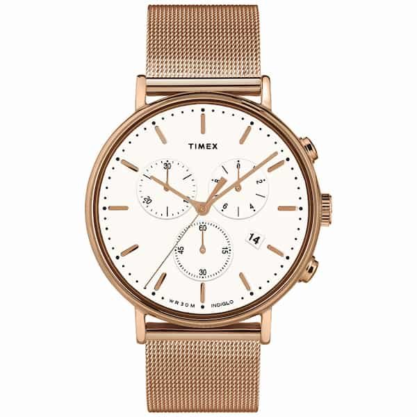 Marzia-kjellberg-watch-collection-Timex-Fairfield-41mm-Chrono-Rose-Gold