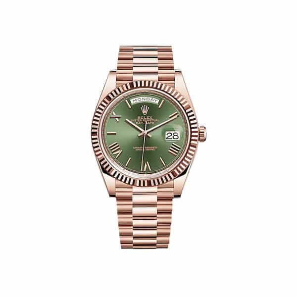 Rolex-day-date-40-rose-gold-olive-green-dial