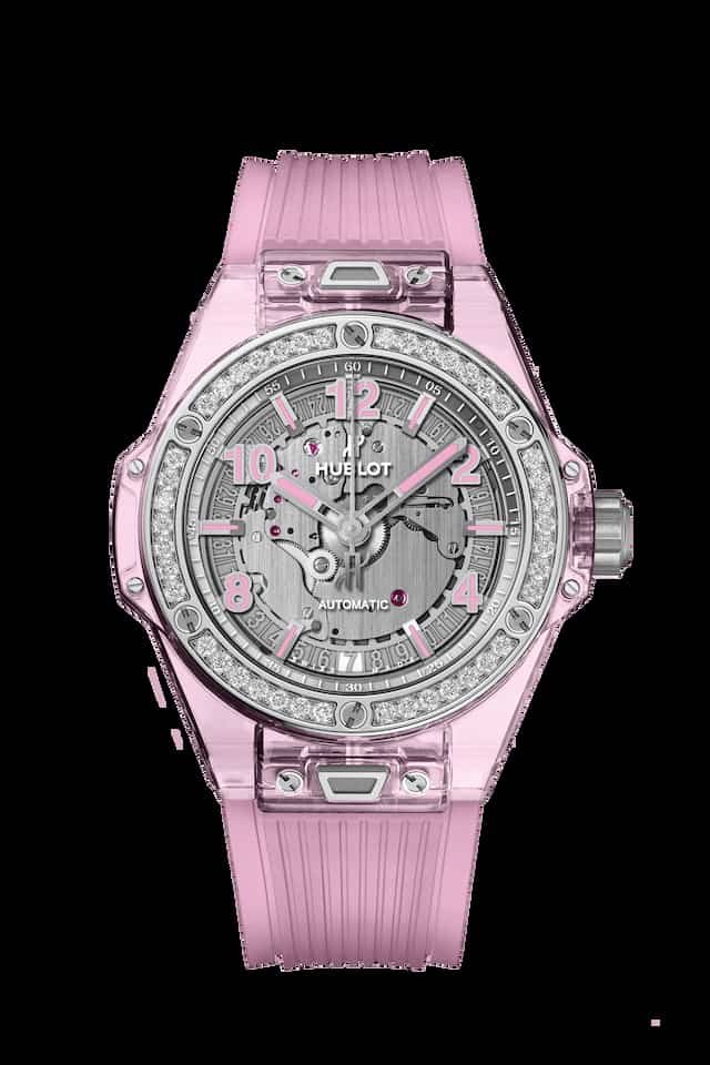 Esha-gupta-watch-collection-Hublot-Big-Bang-One-Click-Pink-Sapphire-Diamonds