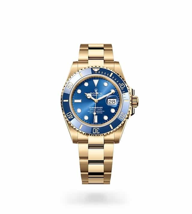 Islam-Makhachev-watch-collection-rolex-submariner-date-yellow-gold-blue-bezel-126618LB