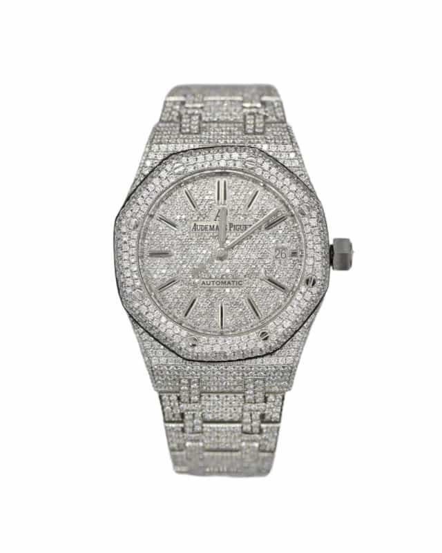 Kizz-Daniel-watch-collection-audemars-piguet-royal-oak-self-winding-iced-out-custom-diamonds-15400st