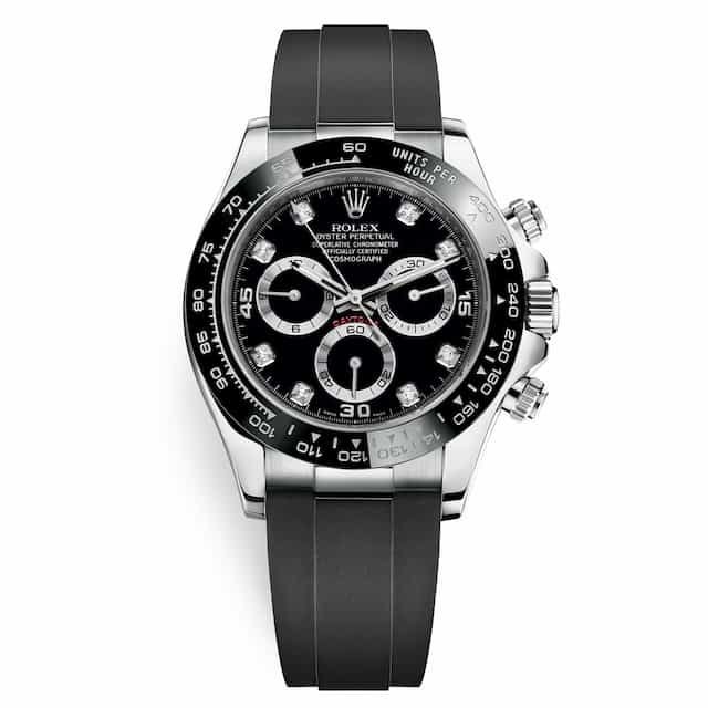 Leonardo-DiCaprio-watch-collection-Rolex-Cosmograph-Daytona-Black-Diamond-Dial-Oysterflex-White-Gold-116519LN