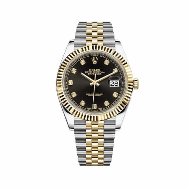 Rapper-raftaar-watch-collection-rolex-datejust-41-two-tone-black-diamond-dial-jubilee-bracelet