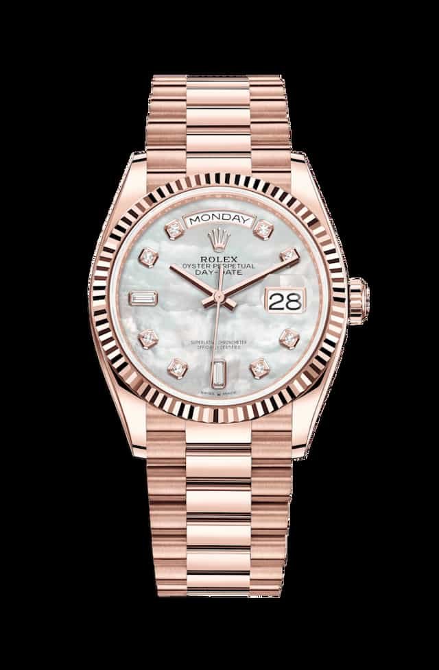 Rosalia-watch-collection-rolex-day-date-36-mother-of-pearl-diamond-dial-everose-gold-128235