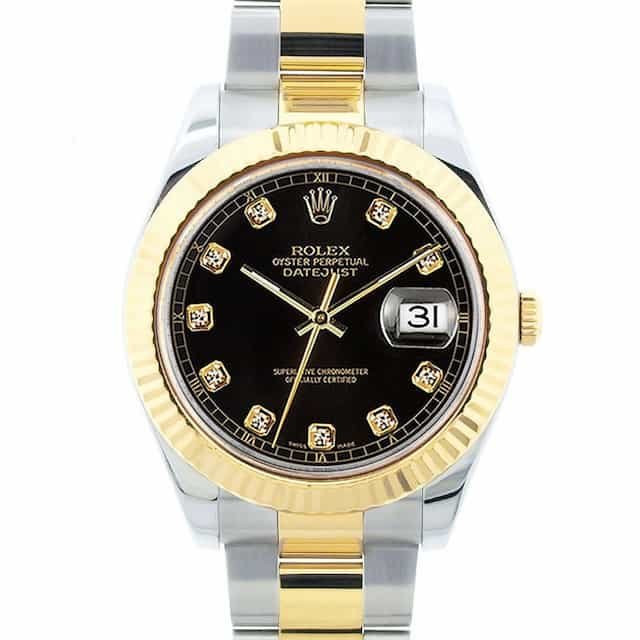 Sadio-mane-watch-collection-rolex-datejust-II-black-dial-diamond-markers-126333