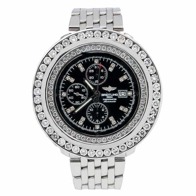 Singer-akon-watch-collection-Breitling-Navitimer-World-Black-Diamond-DIal-A24322