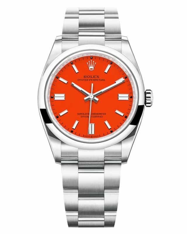 Angel-Di-Maria-Watch-Collection-Rolex-Oyster-Perpetual-36-Coral-Red-Dial-126000