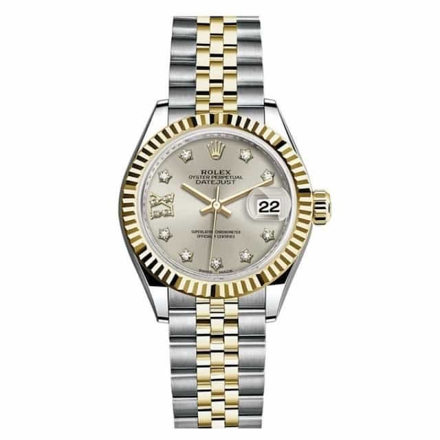 Lili-Reinhart-Watch-Collection-Rolex-Lady-Datejust-28-Silver-Star-Diamond-Dial-Watch-279173-0003