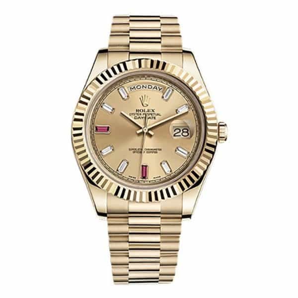Sam-Smith-Watch-Collection-Rolex-Day-Date-II-41-Yellow-Gold-Ruby-Dial-218238